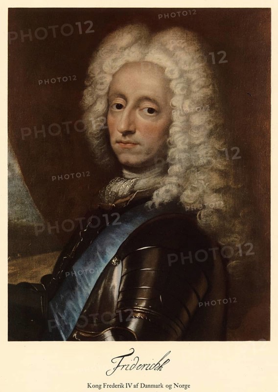 King Frederick IV, Frederik IV was King of Denmark and Norway from 1699 to 1730 and ruled the named countries as well as the duchies of Schleswig and Holstein, authentic, digitally restored reproduction of a model from the 19th century, exact date of presentation unknown, historical