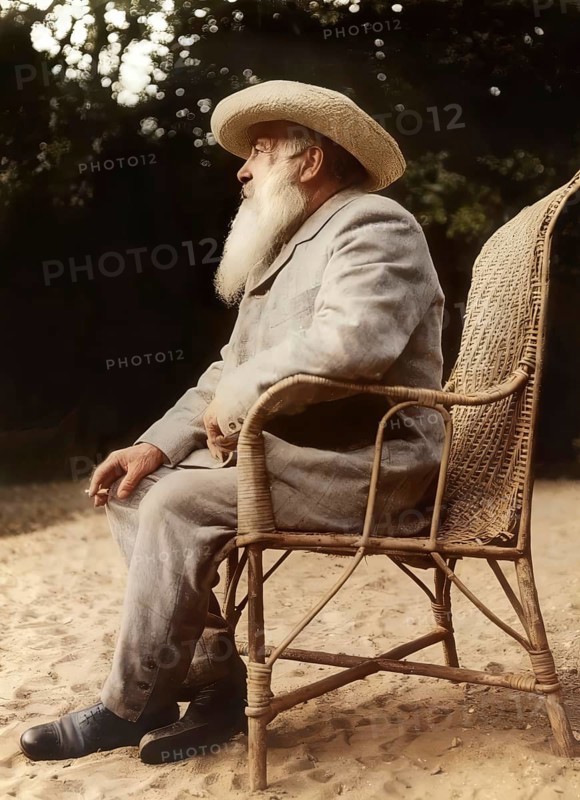 Claude Monet, 1840 – 1926, French painter and founder of Impressionism, digitally optimized based on a photograph by Sacha Guitry, 1913, subsequently colored