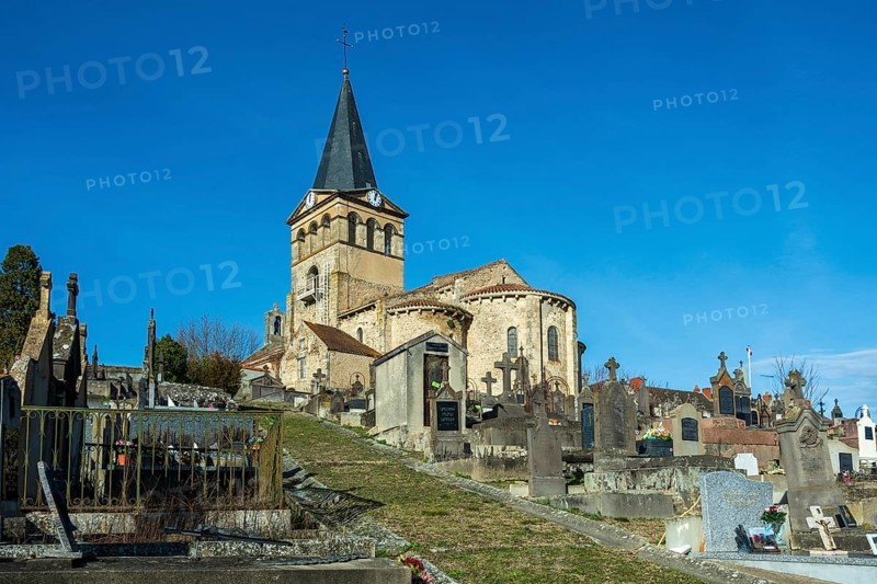 St Mazeran's Church of Bout-Vernet. Allier department. Auvergne Rhone Alpes. France. Europe