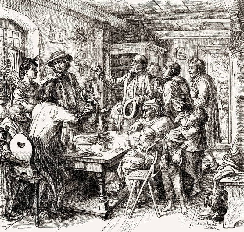 Hebel Schoppen, a traditional event in honor of the poet Johann Peter Hebel, 1760 - 1826, German poet, Protestant theologian and educator, Alemannic dialect poet