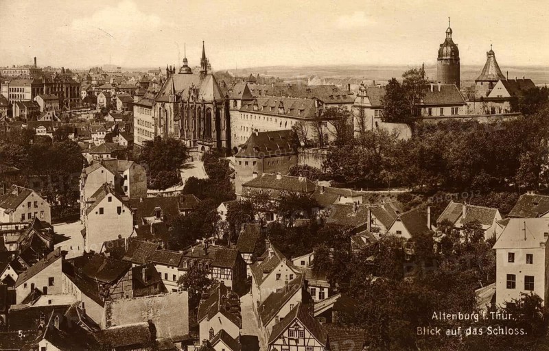 Altenburg, today Altenburger Land district, Thuringia, Germany, postcard, view around 1900 - 1910, historical, digital reproduction of a historical postcard, authentic, public domain, from that time, exact date unknown