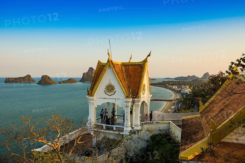 Wat Khao Chong Krachok, sunset, Prachuap Khiri Khan, Prachuap Khiri Khan Province, Central Thailand, Thailand