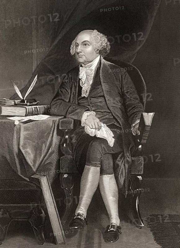 Portrait of John Adams, 1735 - 1826, second President of the United States, digitally optimized