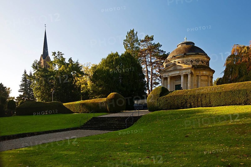 Mausoleum of Carstanjen and St. Evergislus Church in the Plittersdorf district, Bonn, North Rhine-Westphalia, Germany