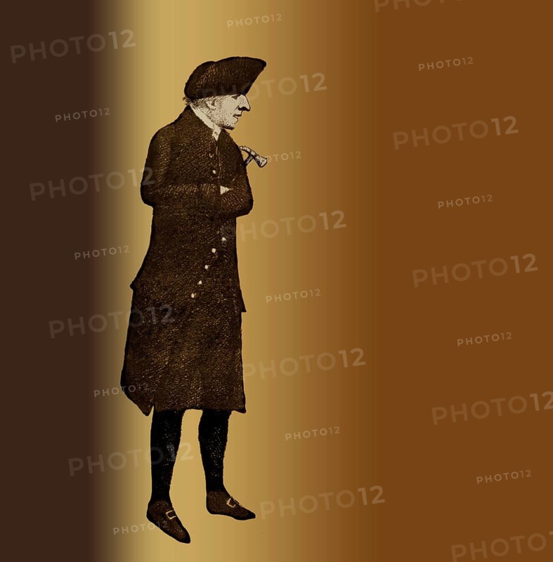 Portrait of, 1726 – 1797, Scottish geologist, agriculturalist, chemical manufacturer, naturalist and physician, the Father of Modern Geology, digitally edited based on a sketch by John Kay