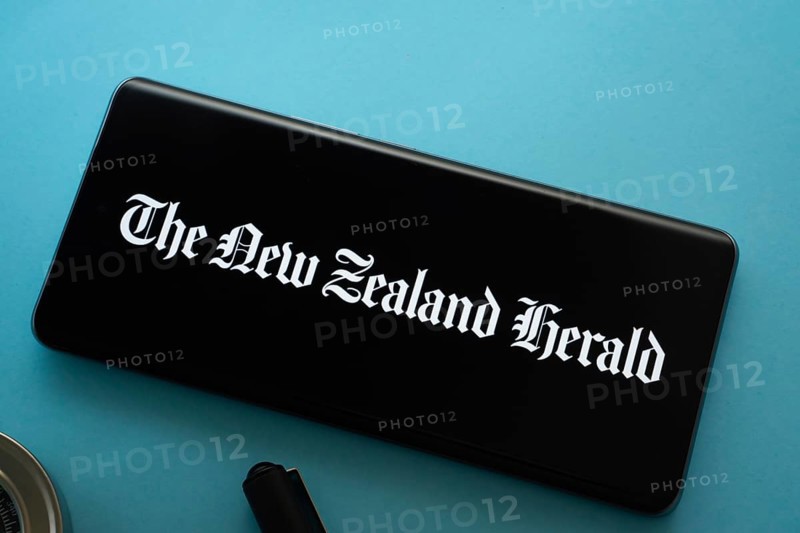 Dhaka, Bangladesh - 18 March 2025: The logo of the new zealand herald is displayed on a smartphone screen