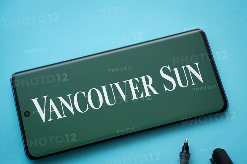 Dhaka, Bangladesh - 18 March 2025: The logo of Vancouver Sun is displayed on a smartphone screen