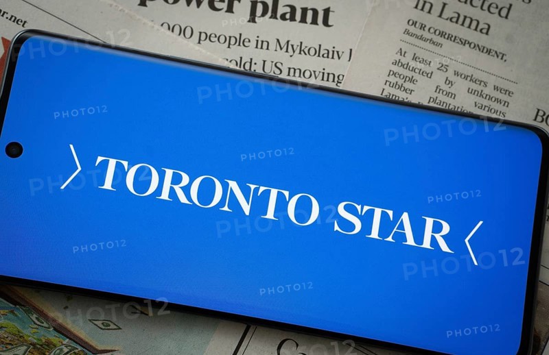 Dhaka, Bangladesh - 18 March 2025: The logo of the toronto star is displayed on a smartphone screen
