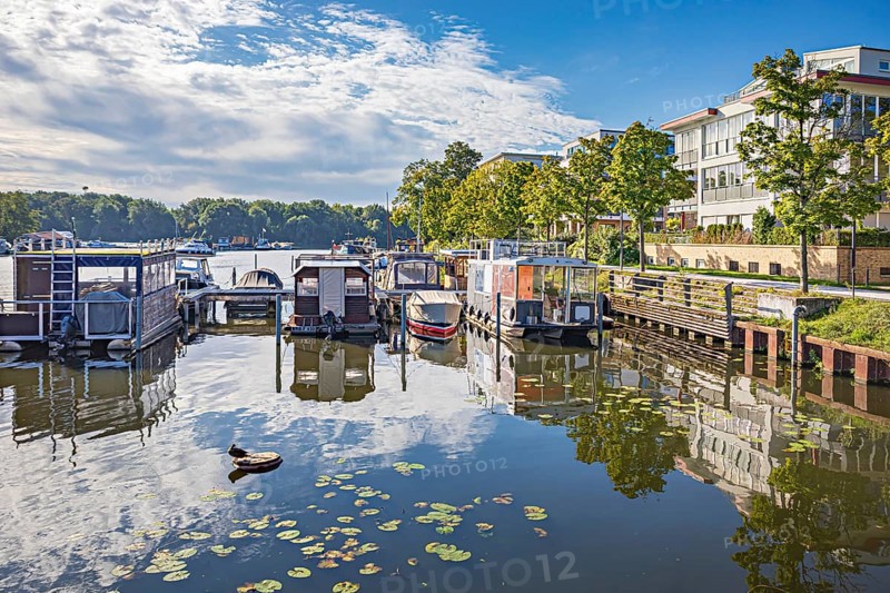 Lake Rummelsburg on the Stralau peninsula in Berlin, Germany