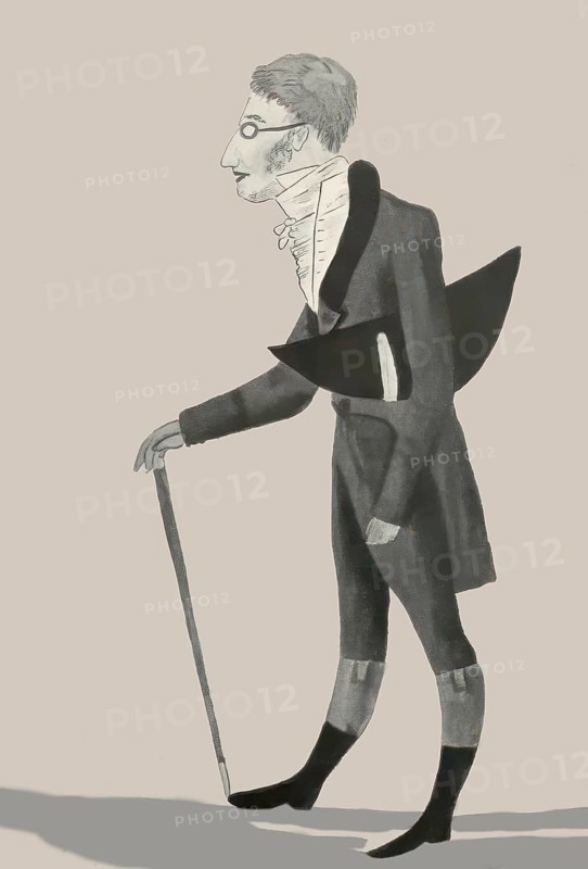 Caricature of Carl Maria von Weber, 1786 - 1826, German composer, conductor and pianist, digitally edited