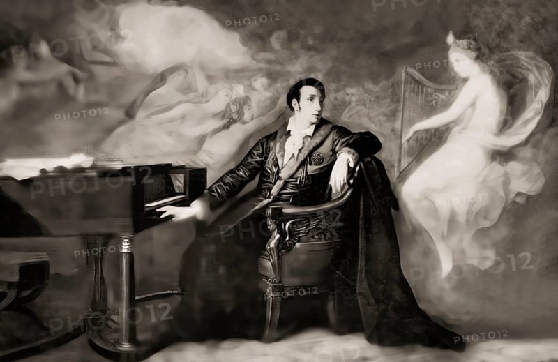 Last Thoughts of Carl Maria von Weber, 1786 - 1826, German composer, conductor and pianist, digitally edited, after Edouard Hamman