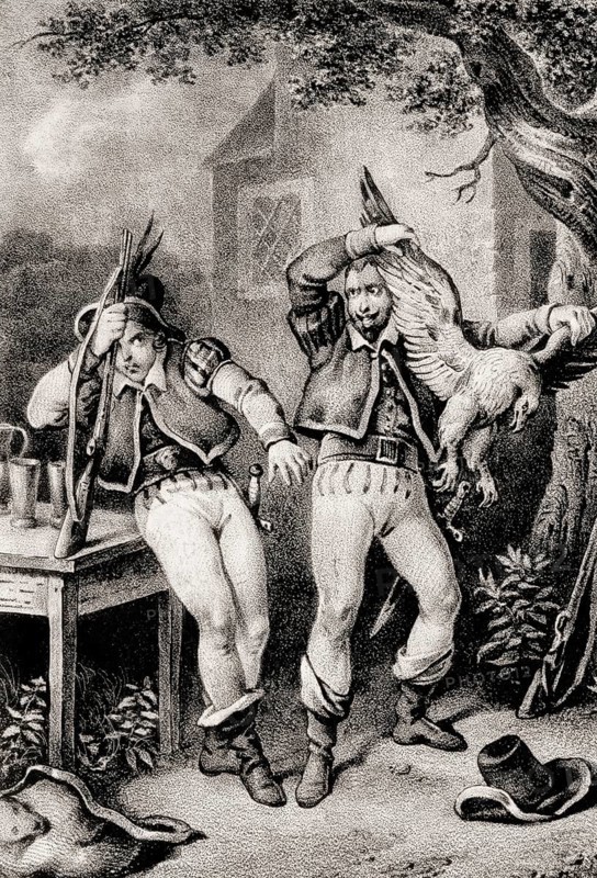Scene from Act 1, the Romantic opera Der Freischütz by Carl Maria von Weber, 1786 - 1826, German composer, digitally edited