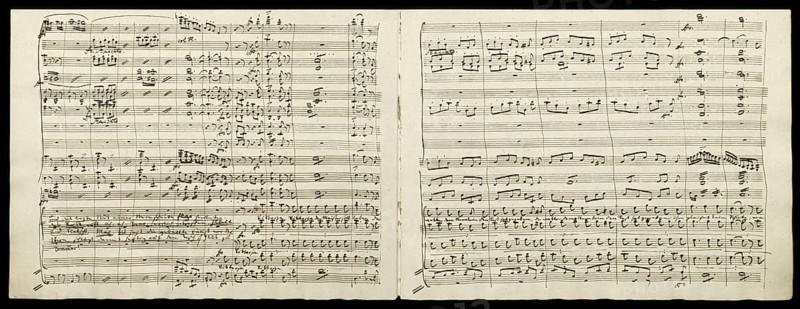 Notesheet from the Romantic opera Der Freischütz by Carl Maria von Weber, 1786 - 1826, German composer, conductor and pianist, digitally edited