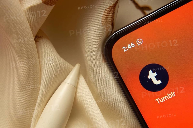 Dhaka, Bangladesh- 07 May 2025: Tumblr app icon is seen on smartphone