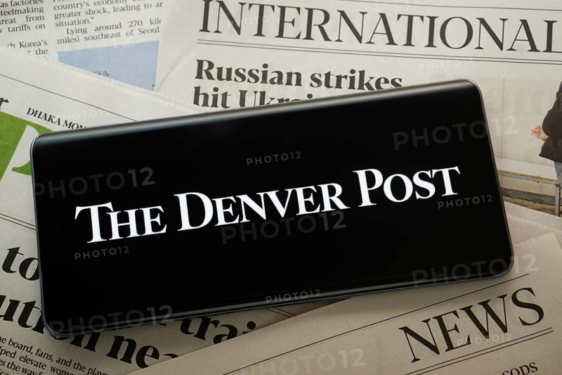 Dhaka, Bangladesh - 18 July 2025: The logo of The Denver post is displayed on a smartphone screen