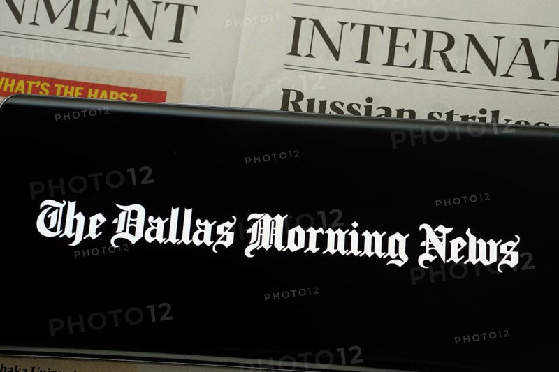 Dhaka, Bangladesh - 18 March 2025: The logo of The Dallas Morning News is displayed on a smartphone screen