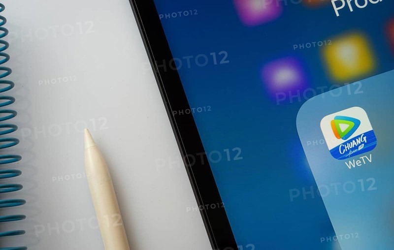 Dhaka, Bangladesh- 28 July 2025: A close up of an iPad screen displaying the WeTV app