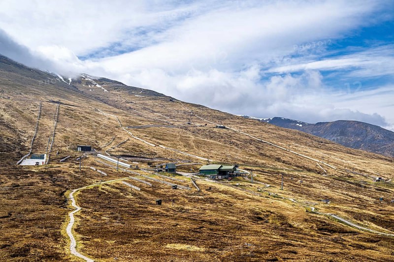 View of Nevis Range Mountains, Grampian Mountains, Fort William, Highland, Lochaber, Scotland, UK