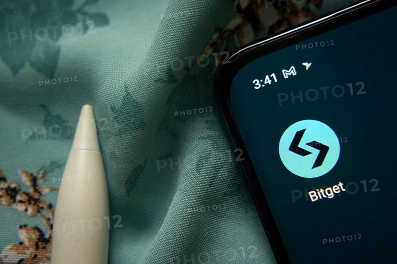 Dhaka, Bangladesh- 07 May 2025: Bitget app icon is seen on smartphone