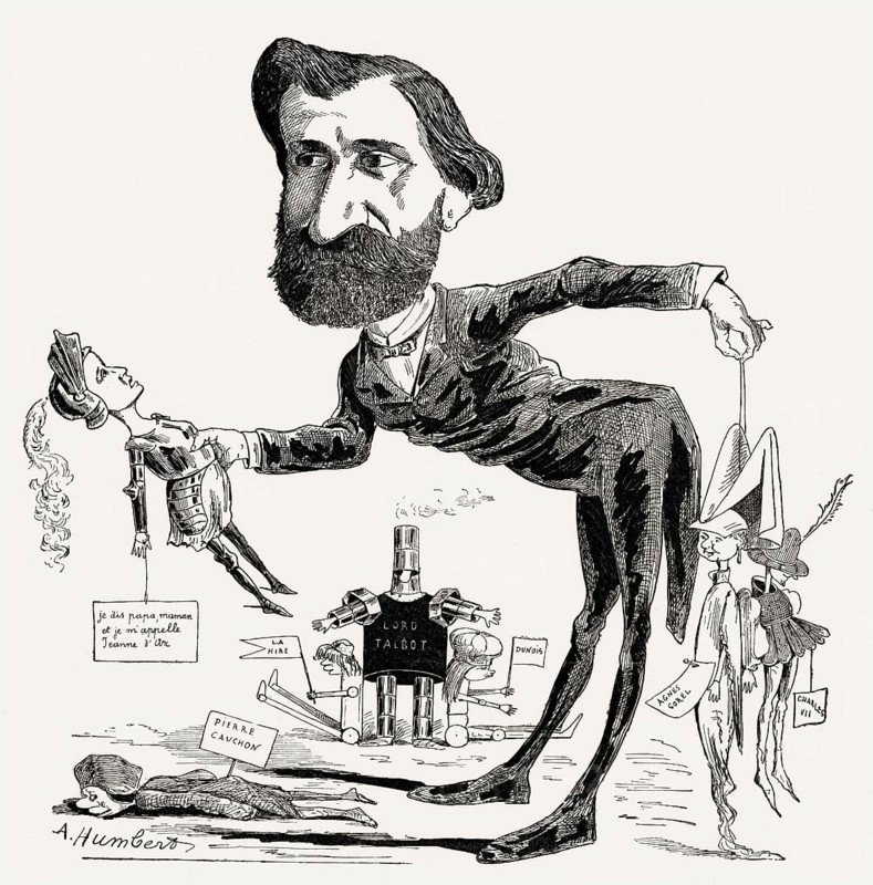 Caricature of Giuseppe Verdi, 1813 – 1901, Italian opera composer, digitally edited after A.Humbert