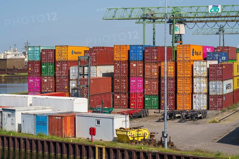 Container Terminal, CTD, canal, harbour, Dortmund, Ruhr area, North Rhine-Westphalia, Germany