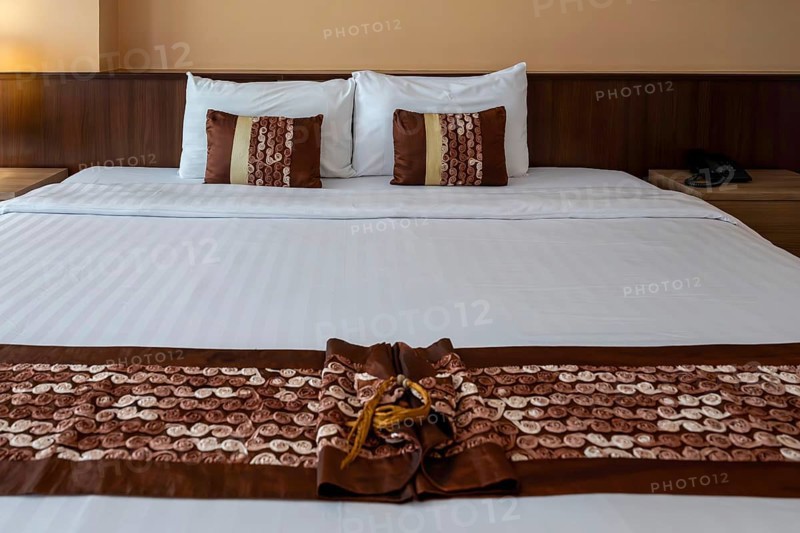 Hotel room double bed