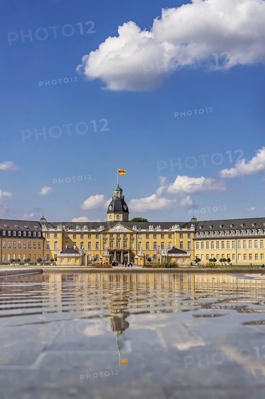 Karlsruhe Palace, former residence of the Margraves and Grand Dukes of Baden. Karlsruhe, Baden-Württemberg, Germany