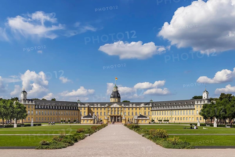 Karlsruhe Palace, former residence of the Margraves and Grand Dukes of Baden. Karlsruhe, Baden-Württemberg, Germany