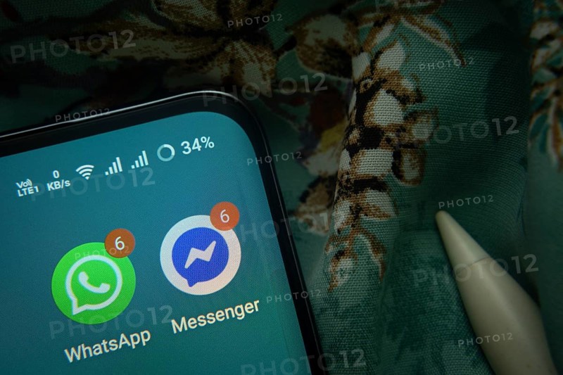 Dhaka, Bangladesh- 07 May 2025: WhatsApp and Messenger app icon is seen on smartphone