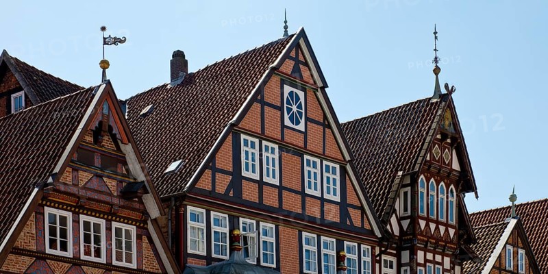Half-timbered houses in the old town centre, Celle, Lower Saxony, Germany