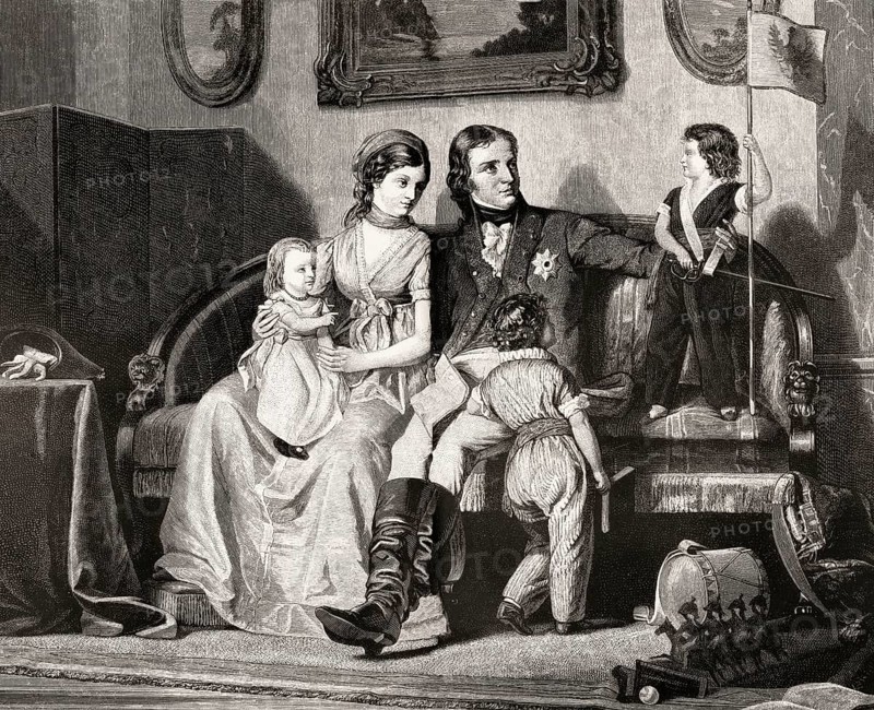 The royal couple with their children, Frederick William III, 1770-1840, king of Prussia and Louise of Mecklenburg-Strelitz, Luise Herzogin zu Mecklenburg - Strelitz, Luise Auguste Wilhelmine Amalie Herzogin zu Mecklenburg, Königin Luise, 1776 – 1810, Queen of Prussia