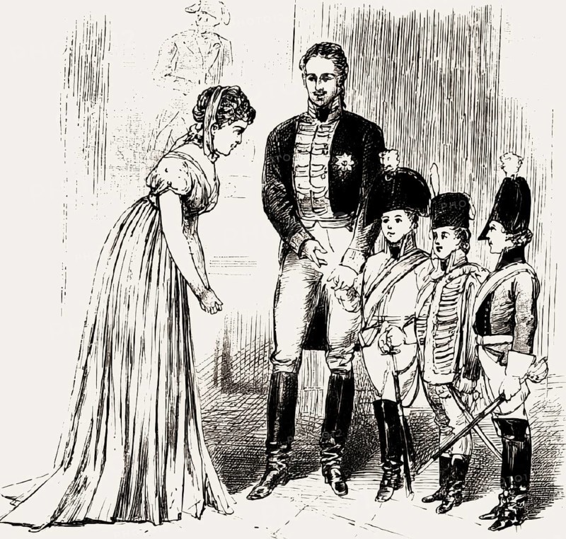 The royal couple with their children, Frederick William III, 1770-1840, king of Prussia and Louise of Mecklenburg-Strelitz, Luise Herzogin zu Mecklenburg - Strelitz, Luise Auguste Wilhelmine Amalie Herzogin zu Mecklenburg, Königin Luise, 1776 – 1810, Queen of Prussia