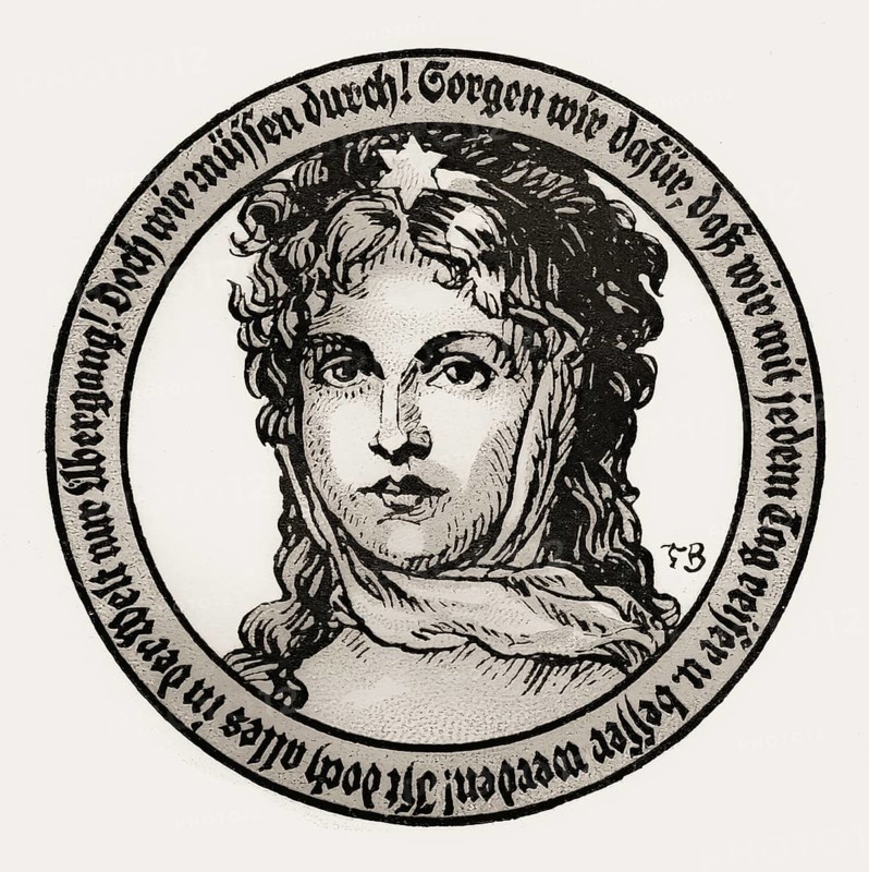 German emergency currency from Eckartsberga, 1921, Germany, Europe, portrait of Louise of Mecklenburg-Strelitz, Luise Herzogin zu Mecklenburg - Strelitz, Luise Auguste Wilhelmine Amalie Herzogin zu Mecklenburg, Königin Luise, 1776 – 1810, Queen of Prussia