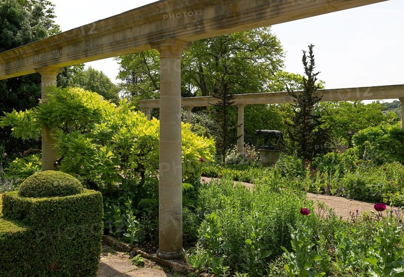 Italianate gardens designed by Harold Ainsworth Peto, Iford Manor, Wiltshire, England, UK