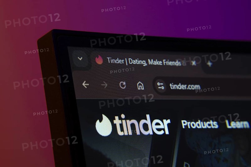 Dhaka, Bangladesh- 02 June 2025: Close-up of a computer screen displaying the tinder web interface in dark mode