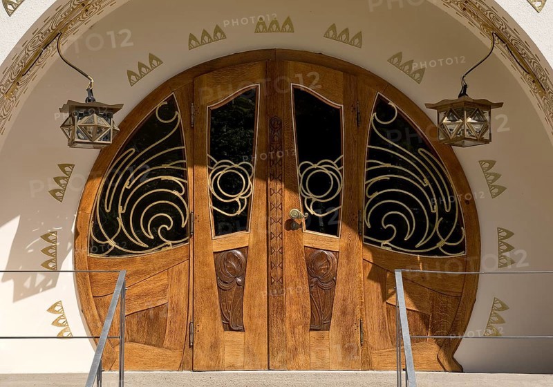 Entrance, Great House Glückert by Joseph Maria Olbrich, Mathildenhöhe, UNESCO World Heritage Site, Darmstadt, Hesse, Germany