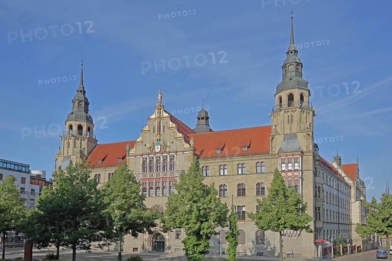 Historic building of the district court built in 1905, historicism, Halle an der Saale, Saxony-Anhalt, Germany