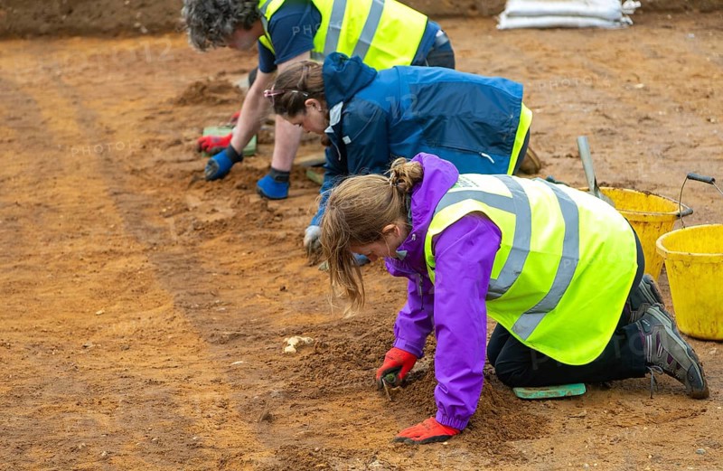 Time Team archaeologists excavating Garden Field at Sutton Hoo, Suffolk, England, UK 2025