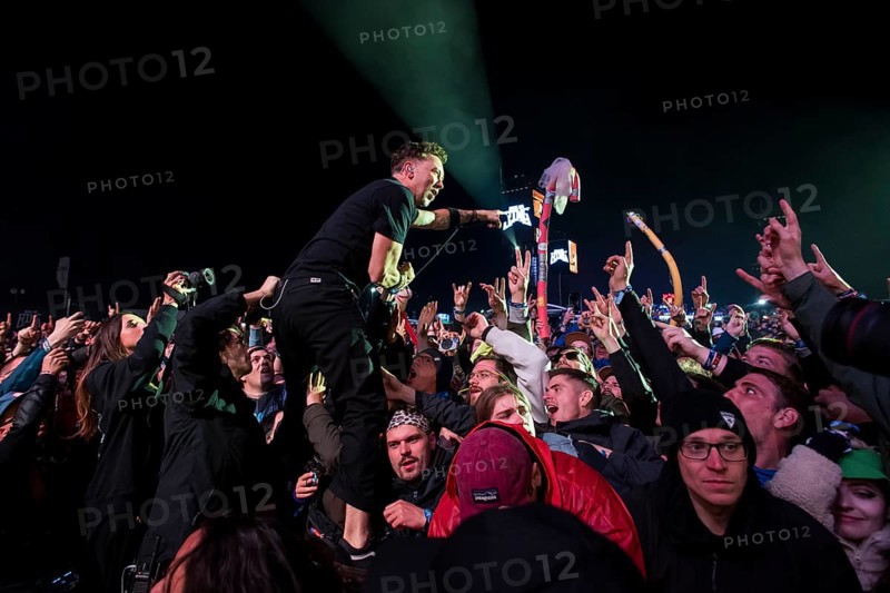 Tim McIlrath, singer of Rise Against at the Rock am Ring Festival on Saturday, Nürburgring race track race track, 07.06.2025