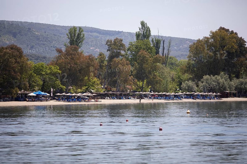 Kala Nera beach on the Pagasitic Gulf, Pelion or Pelion Peninsula, Magnisia, Thessaly, Greece
