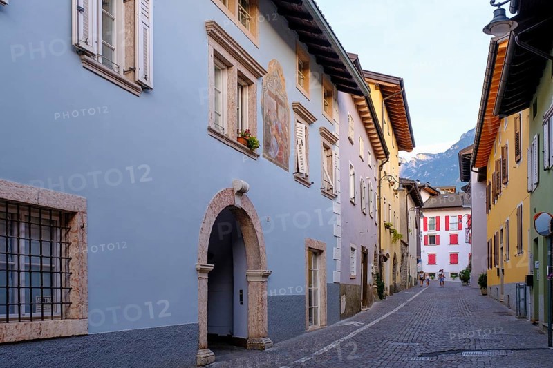 Alleyways in the old town centre, Levico Therme, Valsugana, Trentino, Italy
