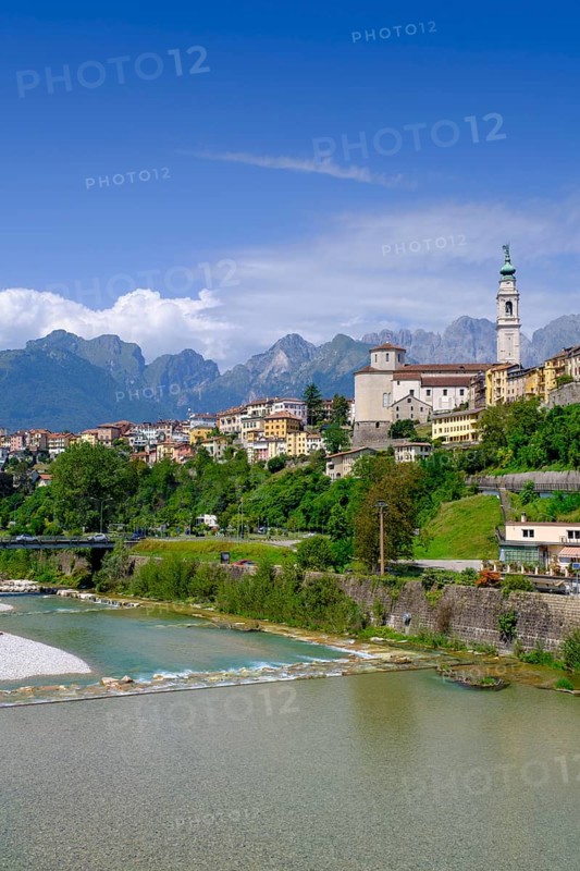 Old town with Piave, Belluno, Dolomiti veneto, Veneto, Italy