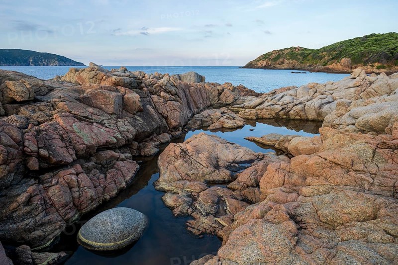 Morning atmosphere on the beach, Plage d'Arone, Corsica, France