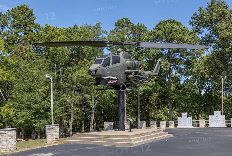 Apache heilcopter on display at the Veterans Memorial Park in Florence, Alabama