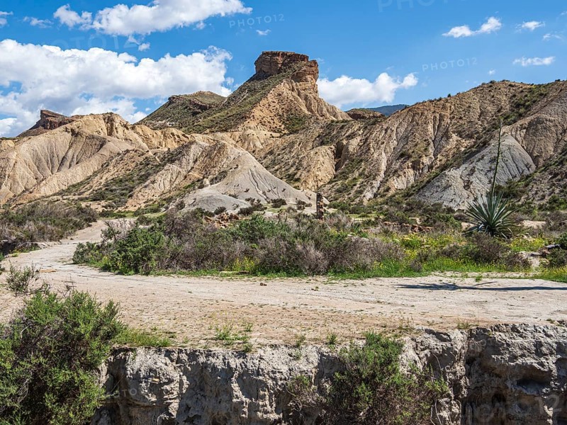 Rock formations in the Tabernas desert, Desierto de Tabernas, Andalusia, Spain