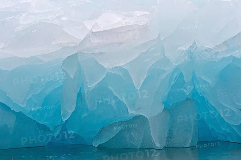 Detailed view of the ice, Monacobreen glacier, Liefdefjorden fjord, Spitsbergen, Svalbard Islands, Svalbard and Jan Mayen, Norway