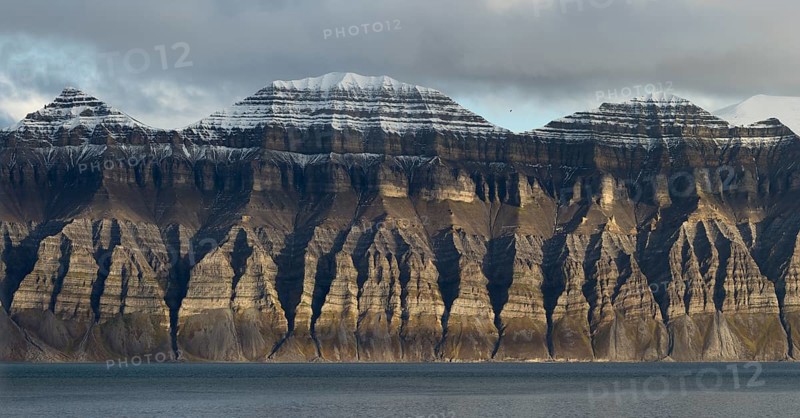 Rugged mountains, Isfjorden, Spitsbergen, Svalbard Islands, Svalbard and Jan Mayen, Norway