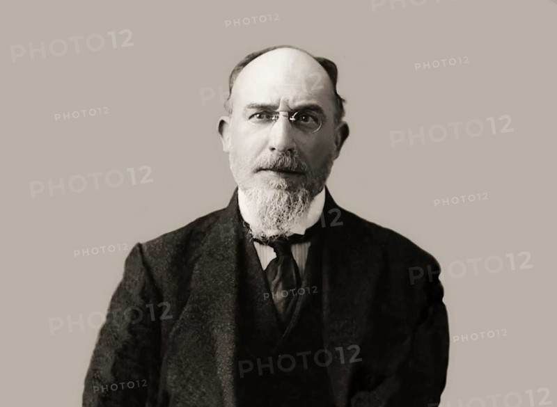 Erik Satie, 1866 – 1925, a French composer and pianist, portrait digitally edited according to a photography