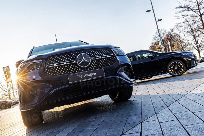 New cars from Mercedes at the Stuttgart branch. Stuttgart, Baden-Württemberg, Germany