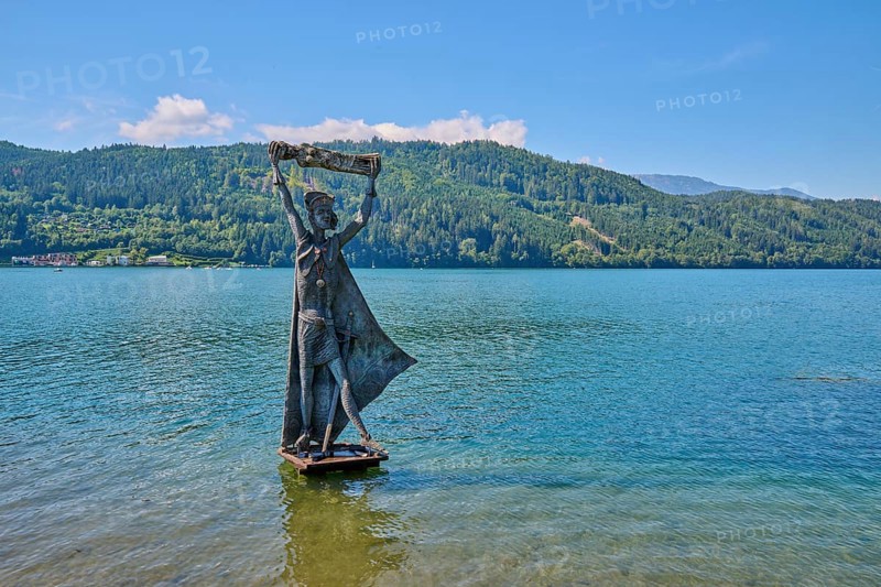 Statue, Saint, Domitian, Religious, Lake Millstatt, Millstatt, Carinthia, Austria